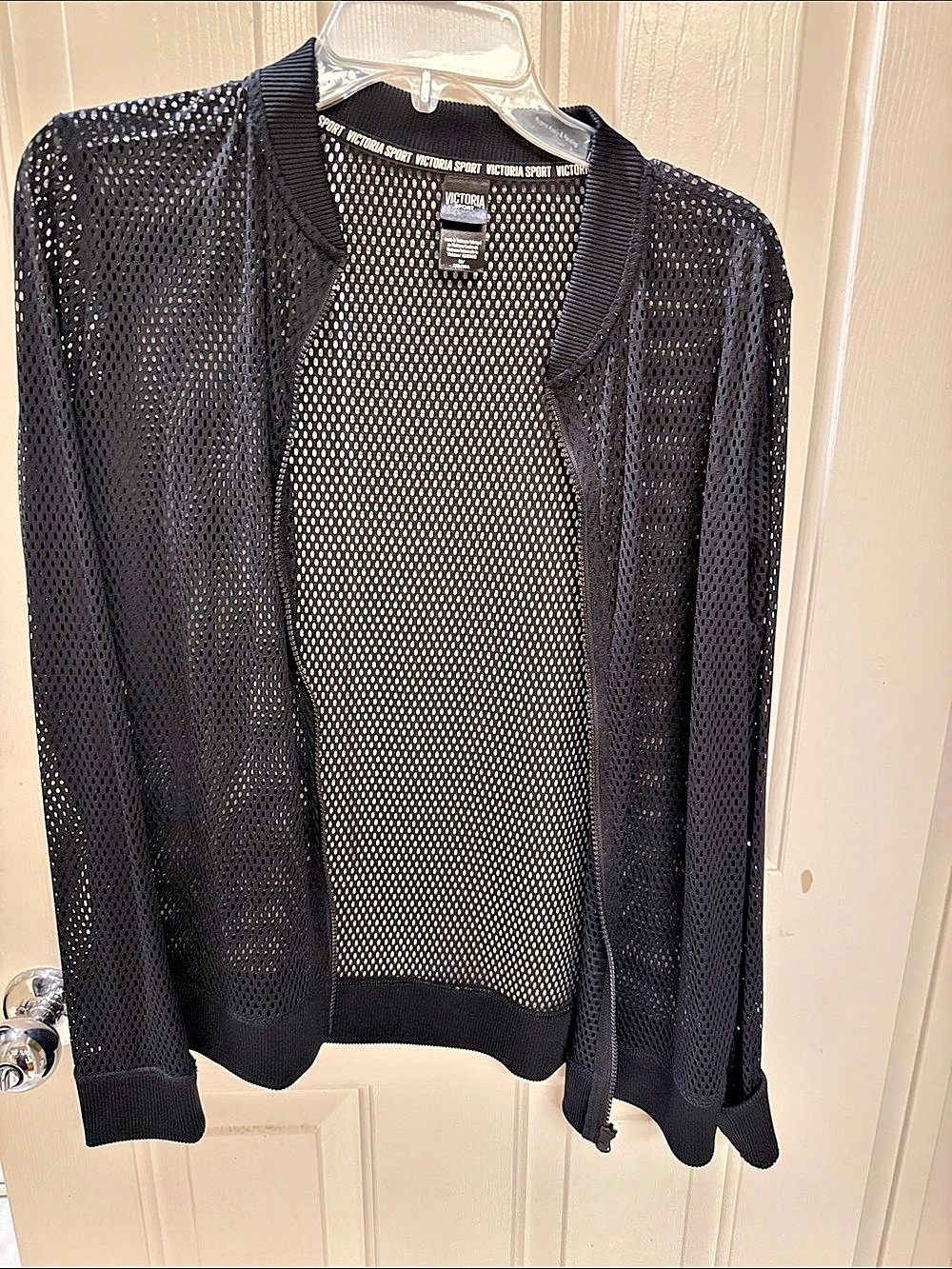 Victoria's Secret Black Mesh Zip Jacket Like New